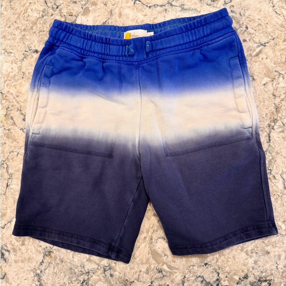 Mini Boden Boys Size 9Y (134cm) blue ombré pull on cotton shorts